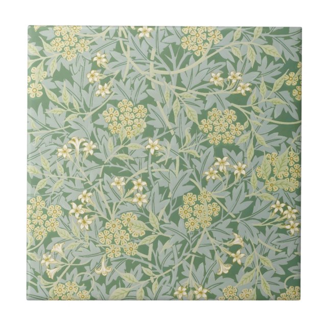 Morris Vine & Jasmine Garden Flower Classic Ceramic Tile (Front)