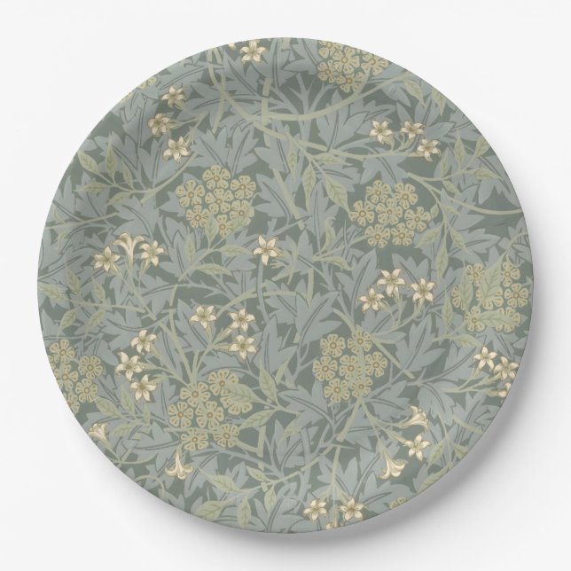 Morris Vine & Jasmine Garden Flower Classic Paper Plates (Front)