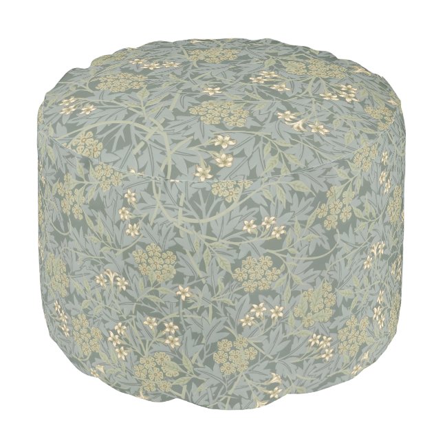 Morris Vine & Jasmine Garden Flower Classic Pouf (Angled Front)
