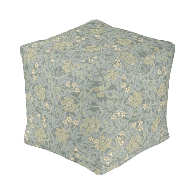 Morris Vine & Jasmine Garden Flower Classic Pouf (Angled Front)