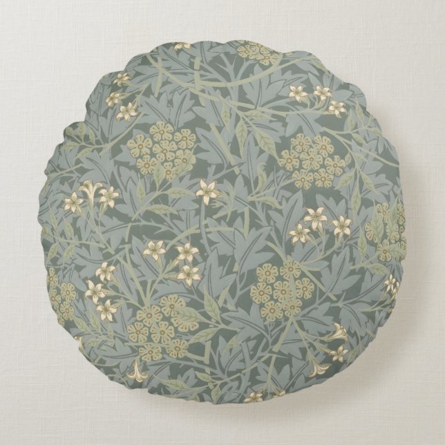 Morris Vine & Jasmine Garden Flower Classic Round Pillow (Front)