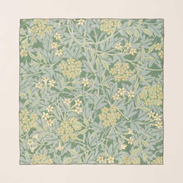 Morris Vine & Jasmine Garden Flower Classic Scarf (Front)