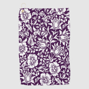 Morris Vintage Purple & White Floral Pattern Golf Towel