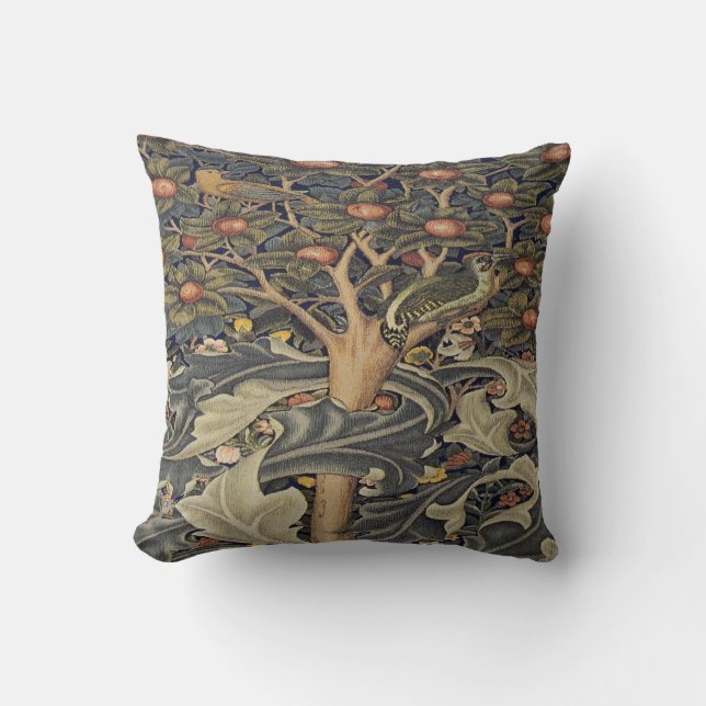Morris Woodpecker tapestry detail pillow (Front)
