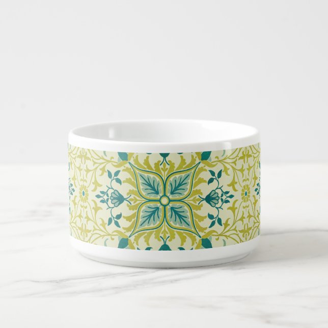 Morris Yellow Turquoise Vine & Flower Pattern Bowl (Center)