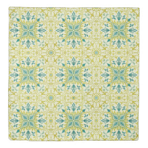Morris Yellow Turquoise Vine & Flower Pattern Duvet Cover