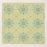 Morris Yellow Turquoise Vine & Flower Pattern Scarf<br><div class="desc">This is a digitally enhanced version of William Morris's Vine (1873) famous pattern. "Vine" is a wallpaper design by the British designer William Morris, renowned for his intricate and nature-inspired motifs. The design features a continuous, flowing vine pattern with curling tendrils and leaves. The vines are interwoven, creating a sense...</div>