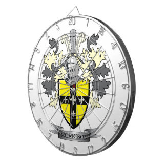 Morrison Family Crest Coat of Arms Dart Board