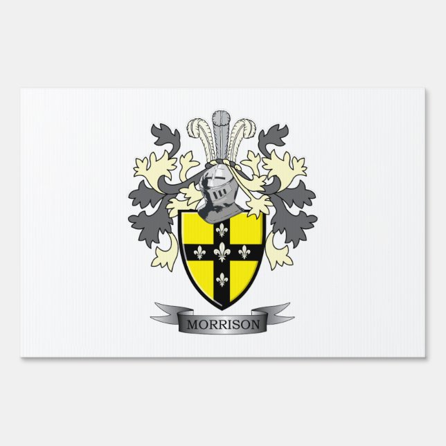 Morrison Family Crest Coat of Arms Yard Sign (Front)
