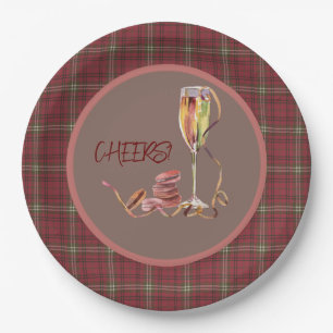 Morrison Red Scottish Clan Tartan Christmas  Paper Plates