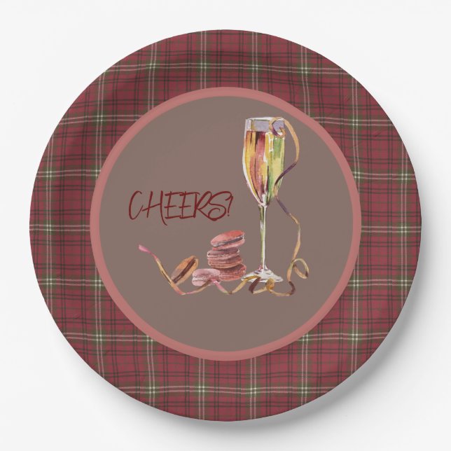 Morrison Red Scottish Clan Tartan Christmas  Paper Plates (Front)