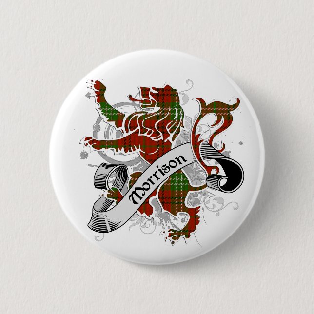 Morrison Tartan Lion Pinback Button (Front)
