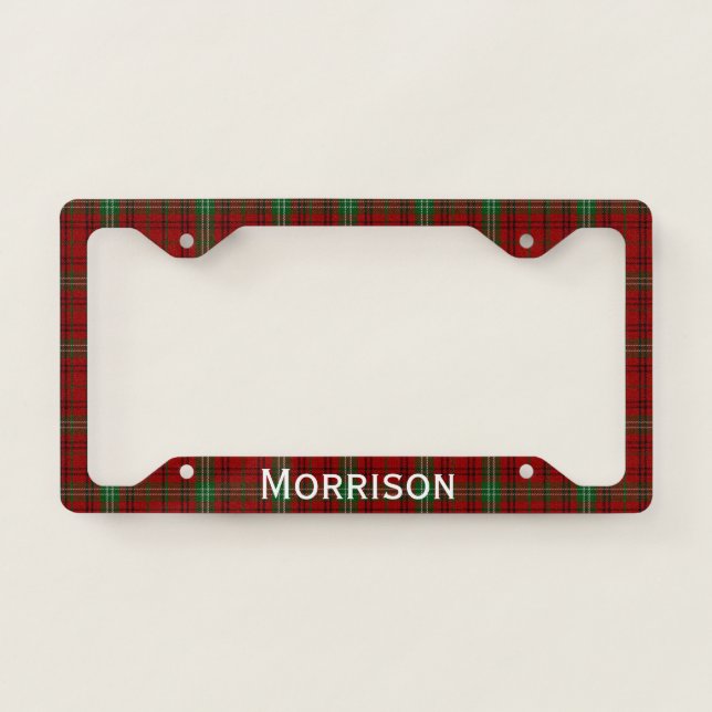 Morrison Tartan Plaid License Plate Frame (Front)