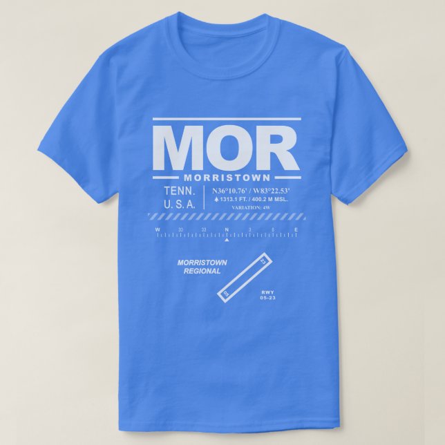 Morristown Regional Airport MOR T-Shirt (Design Front)