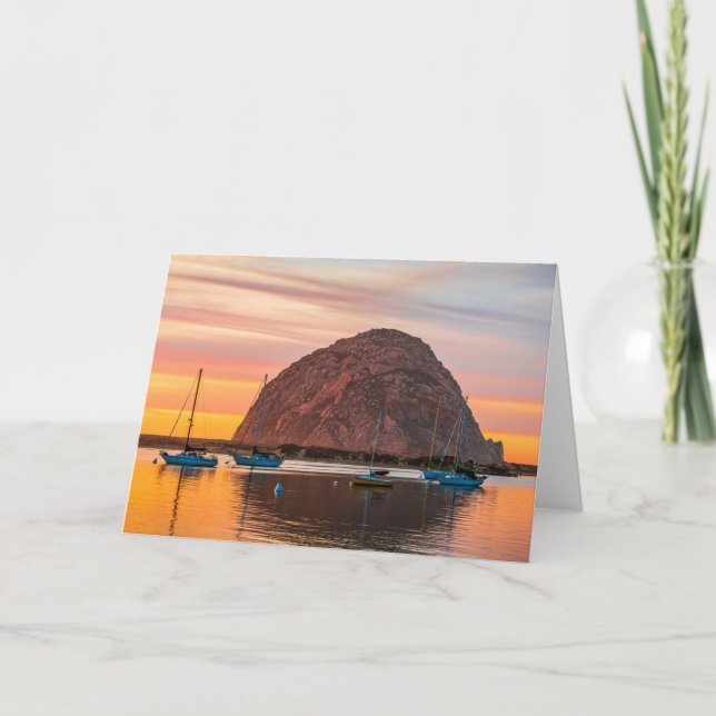 Morro Bay at Sunset Greeting Card (Front)