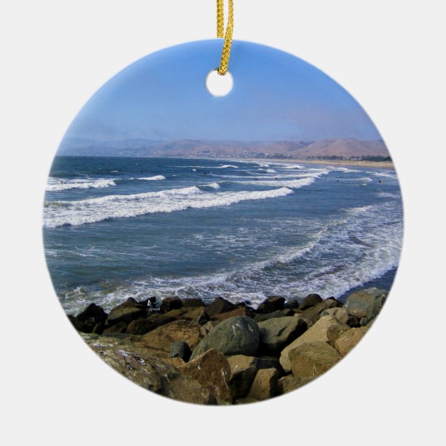 Morro Bay, California Ceramic Ornament (Front)