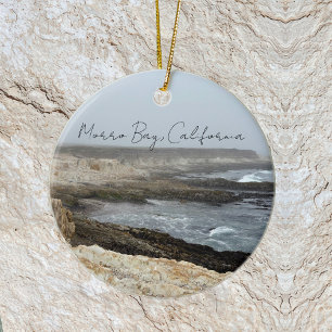 Morro Bay California Coastal Photography Ceramic Ornament