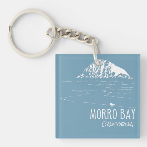 Morro Bay California Morro Rock Art Keychain