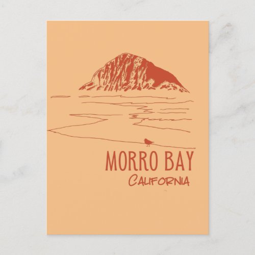 Morro Bay California Morro Rock Art Postcard