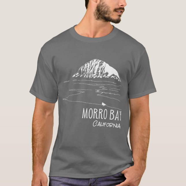 Morro Bay California Morro Rock Art T-Shirt (Front)