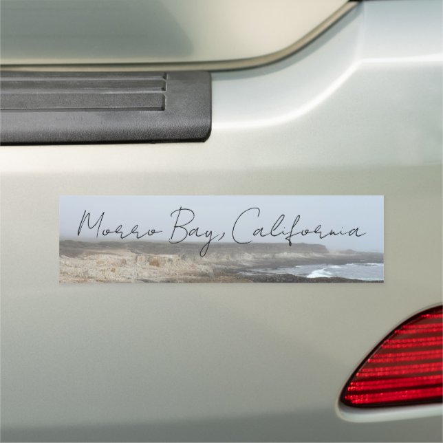 Morro Bay California Ocean Photography Bumper Car Magnet (In Situ)