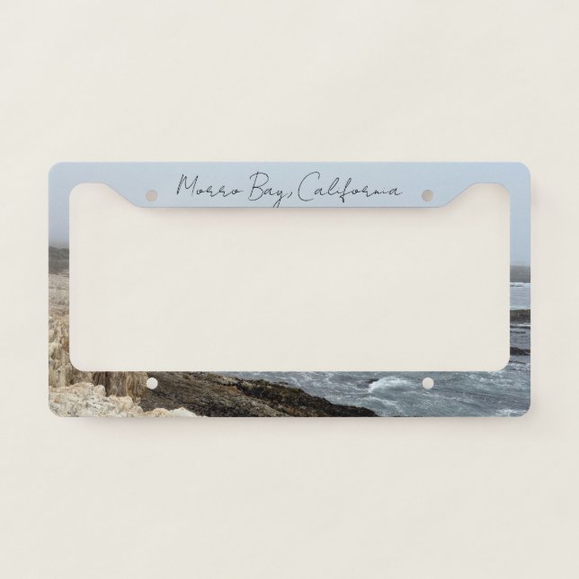 Morro Bay California Ocean Photography License Plate Frame (Front)