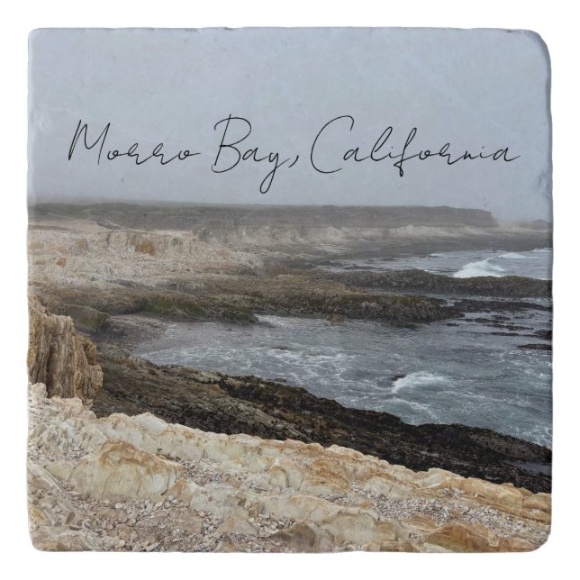 Morro Bay California Ocean Photography Trivet (Front)
