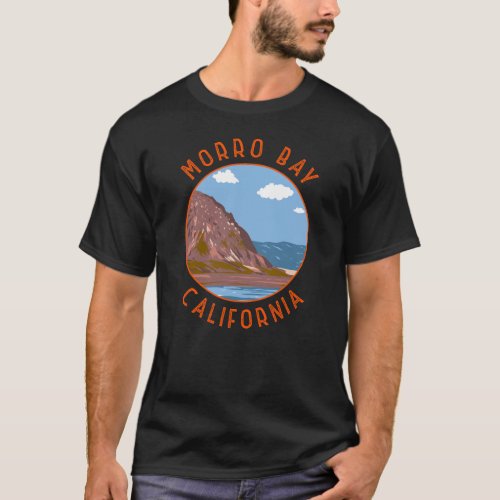 Morro Bay California Retro Distressed Circle T_Shirt