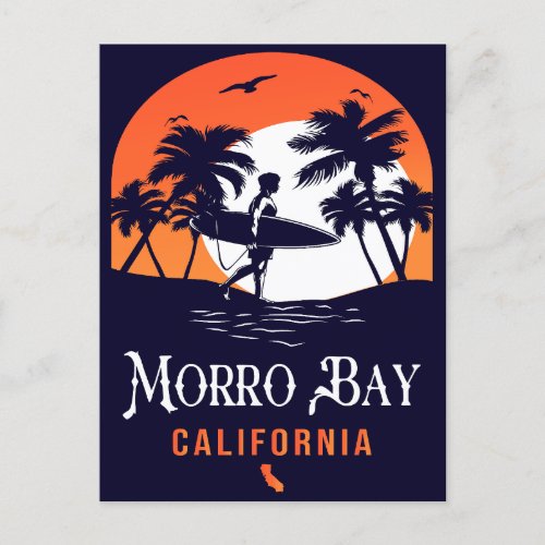 Morro Bay California Sunset Vacation Souvenirs Postcard