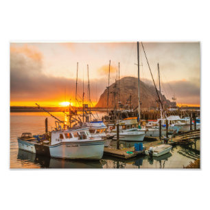 Morro Bay Harbor At Sunset Photo Print