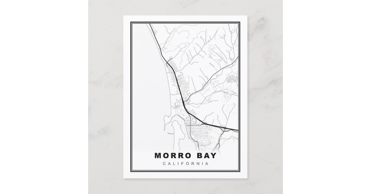Morro Bay Map Holiday Postcard | Zazzle