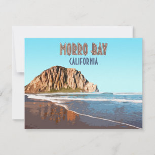 Morro Bay Rock California Vintage Flat Card