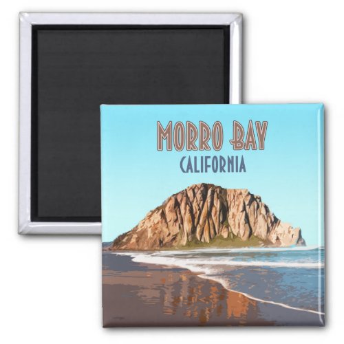 Morro Bay Rock California Vintage Magnet