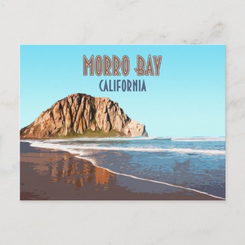 Morro Bay Rock California Vintage Postcard
