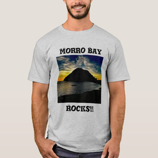 Morro Bay Rocks!! Tote bag reflecting the SLO-life T-Shirt (Front)