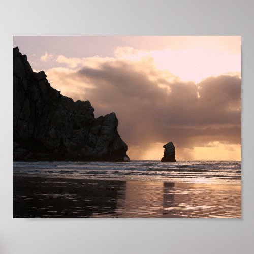 Morro Rock Beach Sunset Photo Poster