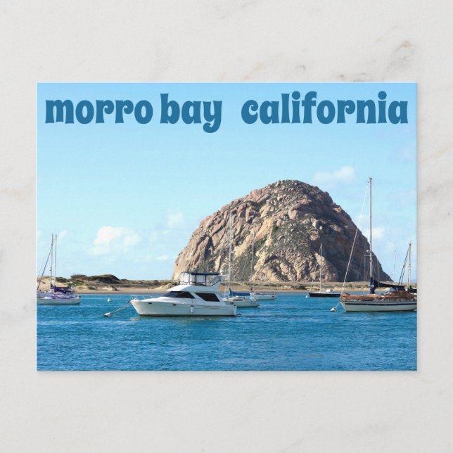 Morro Rock Harbor California Travel Postcard (Front)