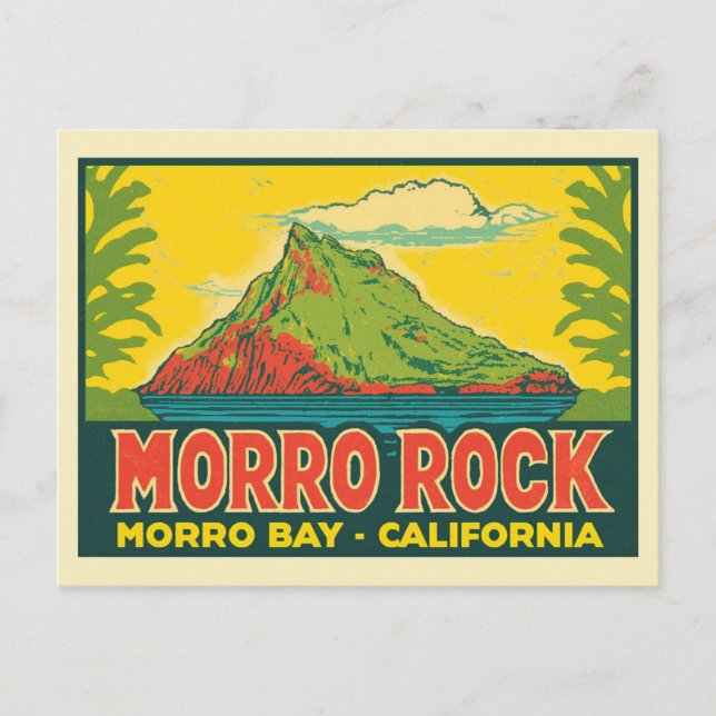 Morro Rock Morro Bay California Postcard (Front)
