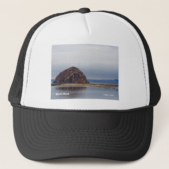 Morro Rock Morro Bay California Products Trucker Hat (Front)