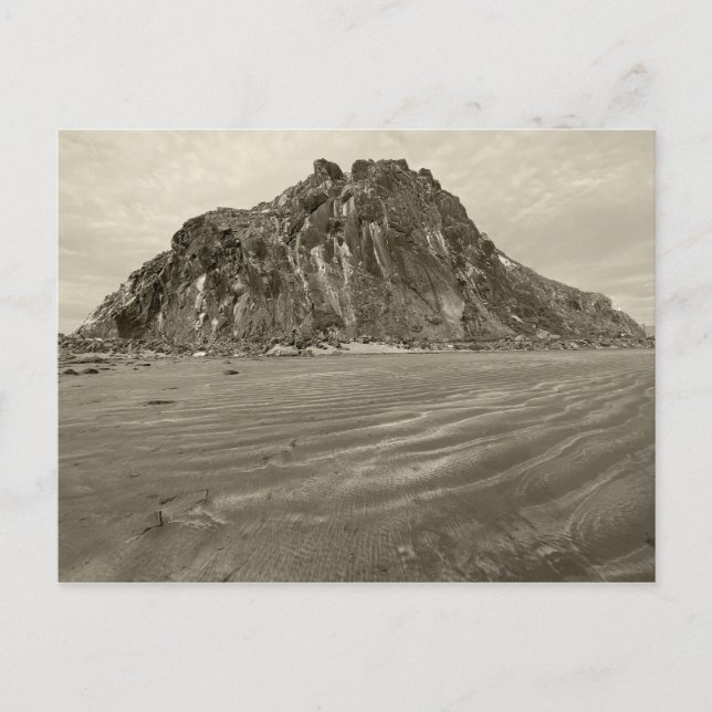 Morro Rock, Morro Bay in Sepia Postcard (Front)