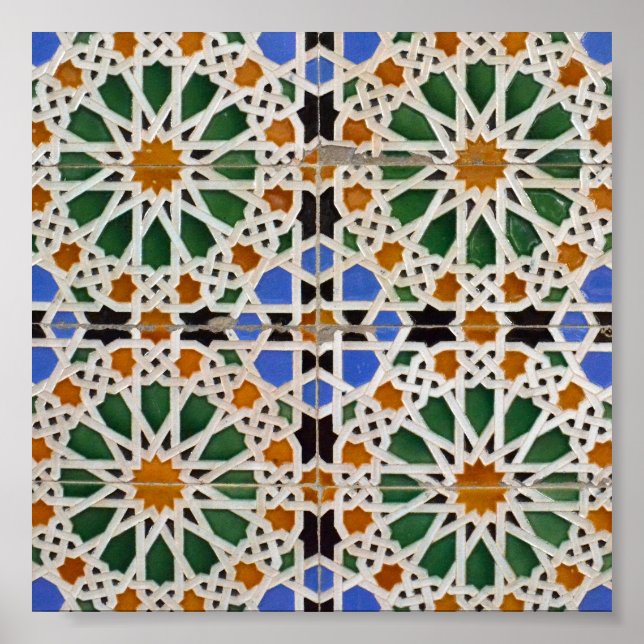 Morrocan Moorish Mosaic Pattern Poster (Front)