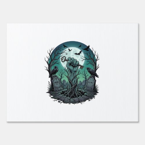Mors Zombie Hand Skeleton Key Tombstone Ravens Hal Sign