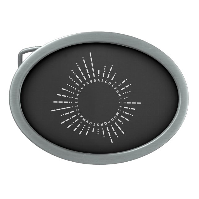 Morse Code Alphabet Belt Buckle (Front)