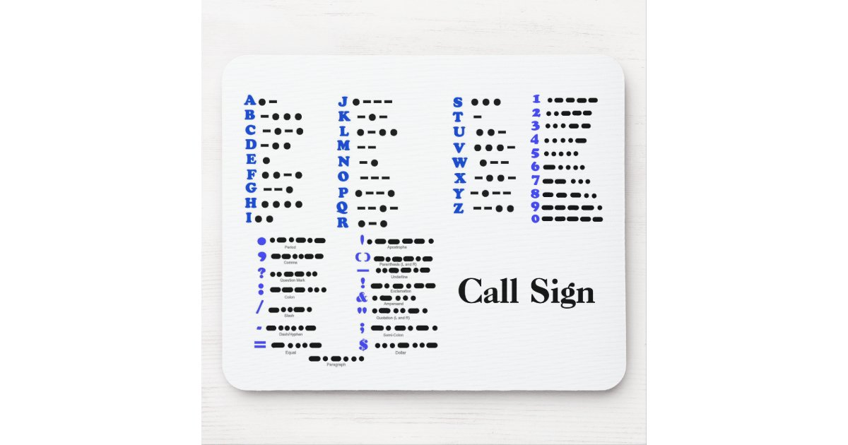 Morse Code Alphabet Numbers Punctuation Mouse Pad Zazzle Com