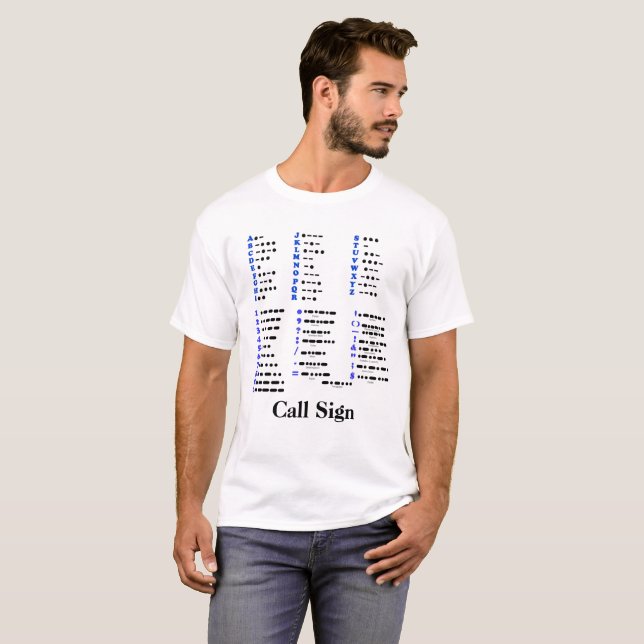 Morse Code Alphabet, Numbers, Punctuation T-shirt (Front Full)