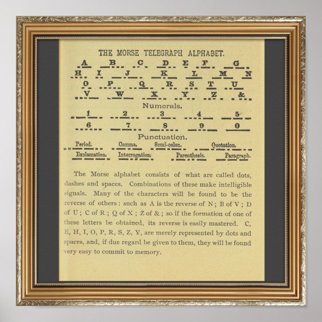 Morse Code Alphabet Poster (Front)