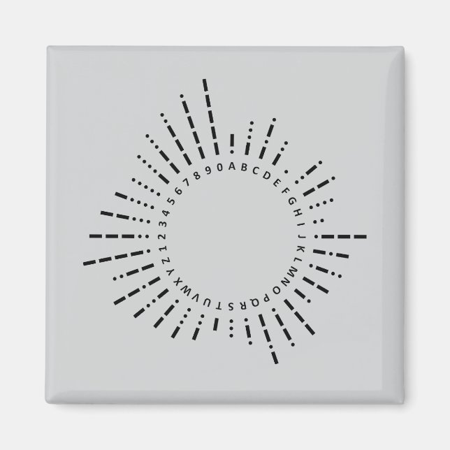 Morse Code Alphabet – Steel Gray Design Magnet (Front)