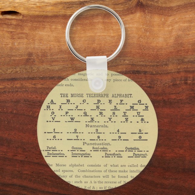 Morse Code Alphabet Telegraph Keychain (Front)