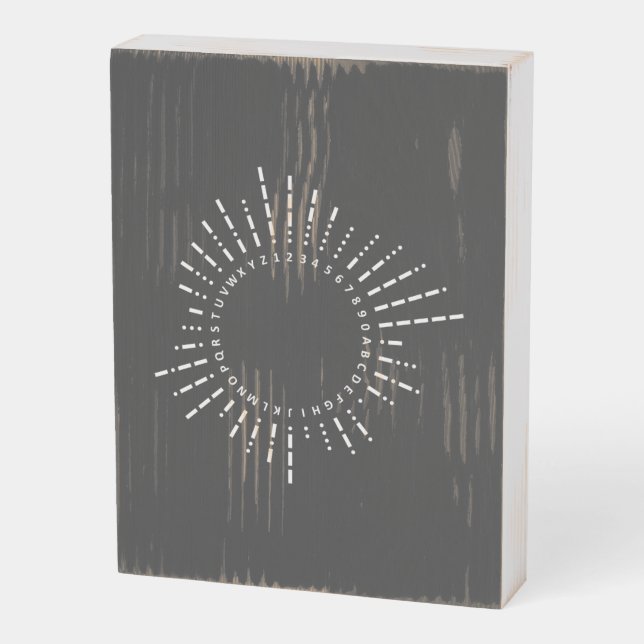 Morse Code Alphabet Wooden Box Sign (Angled Vertical)