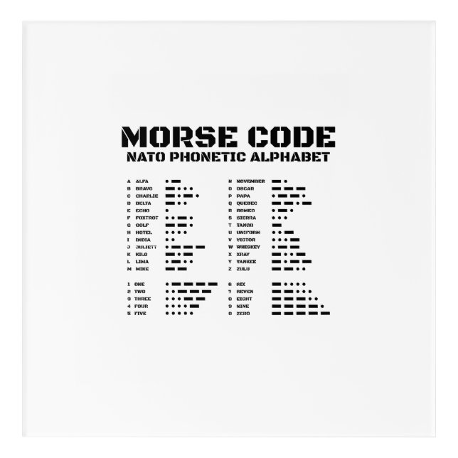 Morse Code and NATO Phonetic Alphabet Design Acrylic Print (Front)